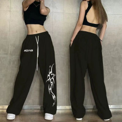 高腰束腳寬松歐美辣妹風jazz跳舞hiphop運動褲女