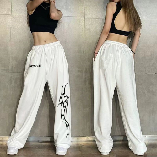 高腰束腳寬松歐美辣妹風jazz跳舞hiphop運動褲女
