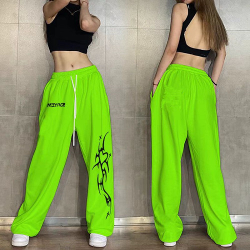 高腰束腳寬松歐美辣妹風jazz跳舞hiphop運動褲女