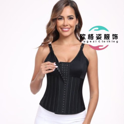 新款乳膠25骨沙漏女王四排釦束腰收腹帶束身腰封文胸塑身衣