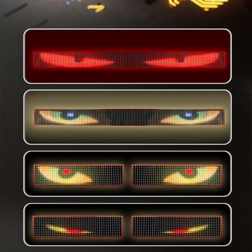 新款 惡魔眼LED柔性屏汽車內飾燈卡車車窗裝飾燈個性化通用