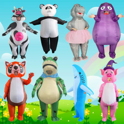 萬聖節新款兒童創意卡通玩具派對活動可愛動物的道具充氣服裝
