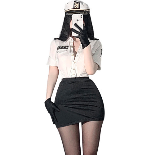 仙懿情趣內衣性感cos空姐女警製服套裝角色扮演OL秘書包臀裙DK411