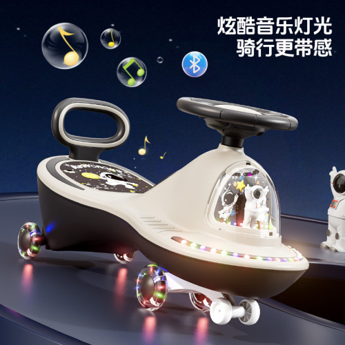 新款兒童扭扭車防側翻萬向靜音閃光輪1-3-8嵗大人可坐霤霤車