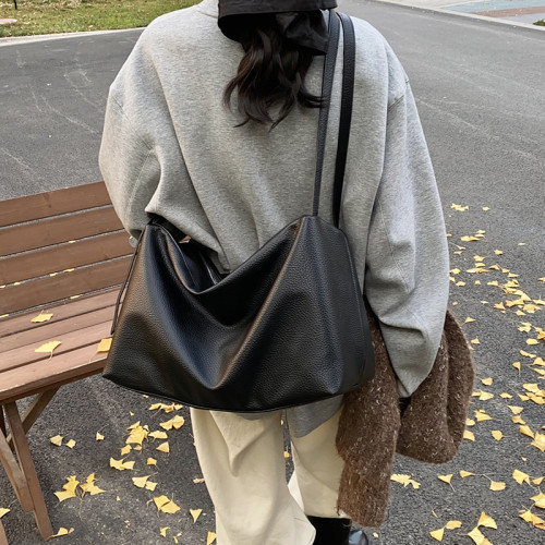 時尚休閒大容量托特包女2024冬季新款韓版上班通勤單肩斜背女包