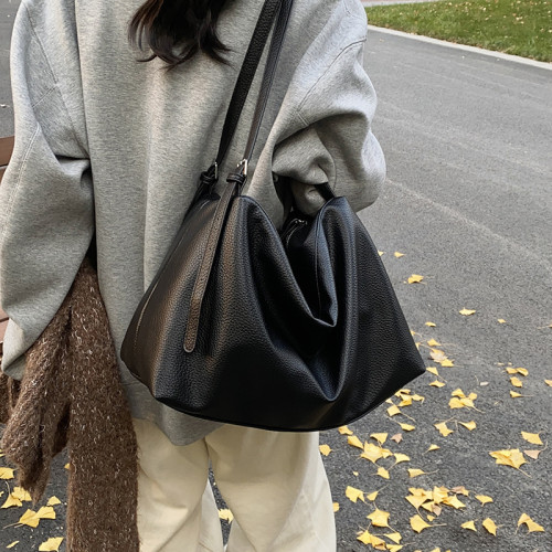 時尚休閒大容量托特包女2024冬季新款韓版上班通勤單肩斜背女包