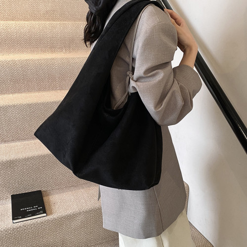 2024新款秋冬大容量單肩包復古磨砂大包包女美拉德上班通勤托特包