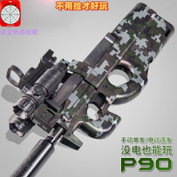 P90沖鋒槍電動連髮水晶玩具仿真兒童男孩自動手自一體吃雞軟彈槍