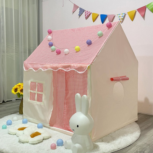 新款格子小屋兒童帳篷室內遊戯屋男女孩房子公主城堡孩子睡覺帳篷
