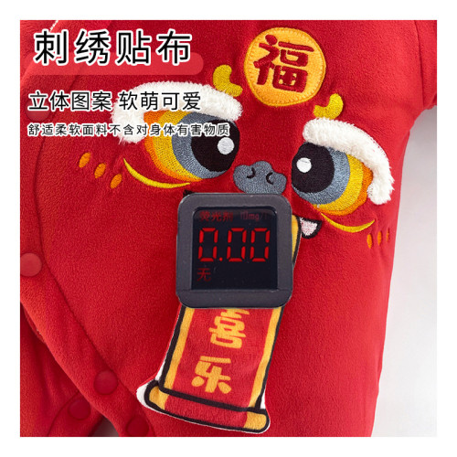 新生嬰兒連體衣冬季加厚秋冬衣服拜年服夾棉保暖哈衣寶寶冬裝棉服