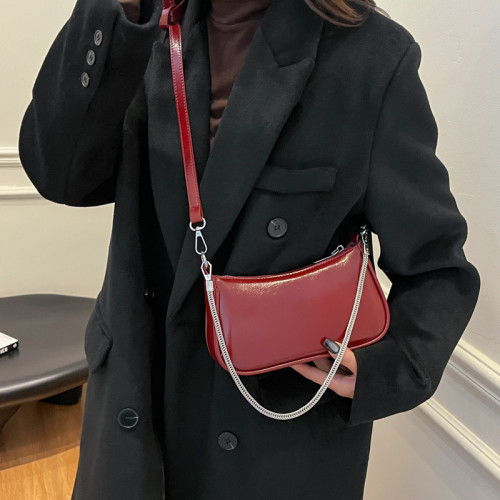 風潮小衆復古鏈條腋下包包女2024新款休閒時尚單肩斜背貝殼包