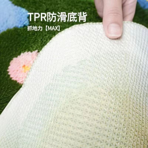 植絨小清新可愛花叢地毯地墊臥室床邊毯
