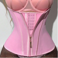 waist trainer歐美束腰收腹帶拉鍊排釦沙漏塑腰帶性感乳膠塑身衣