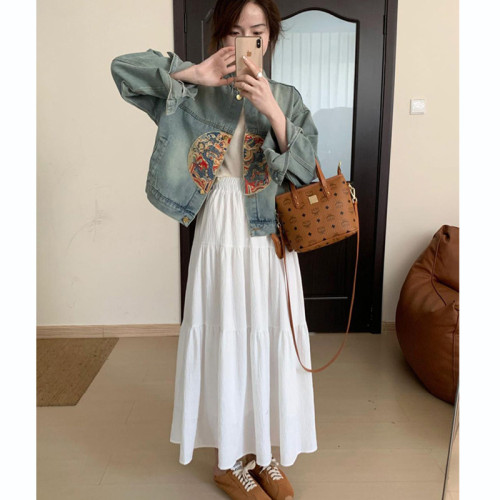 夏季款孕婦垂感天絲半身裙春夏韓版百搭薄款長裙孕婦蛋糕蓬蓬裙