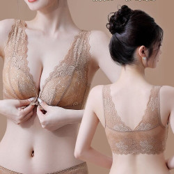前釦內衣女聚攏小胸收副乳防下垂夏季薄款大胸顯小美背背心式文胸
