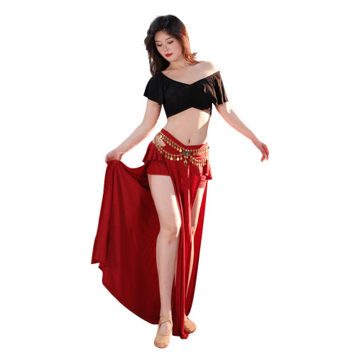 莫代爾肚皮舞服裝練功服性感長裙大碼演出舞蹈套裝新款初學者
