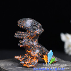 天然火焰石卡通動漫擺件原石雕刻公仔家居擺設孩子禮物