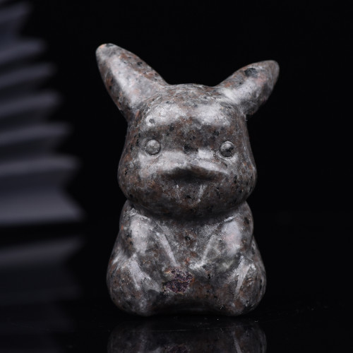 天然火焰石卡通動漫擺件原石雕刻公仔家居擺設孩子禮物