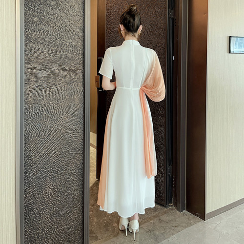 新款風禪意仙氣時尚套裝飄逸披肩女裝技師服沐足足療前台1510