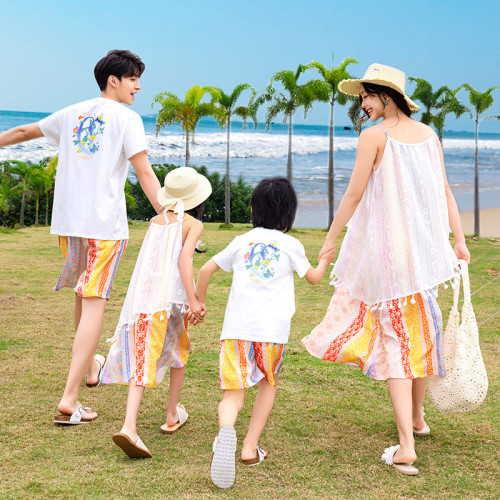 親子裝波西米亞夏季新款洋氣時髦度假風連衣裙母女吊帶裙