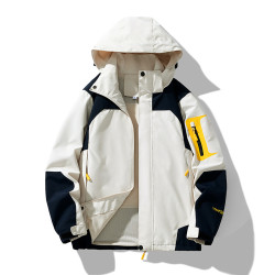 新款青少年沖鋒衣外套男女登山服春秋拼色休閒夾克情侶裝戶外風衣