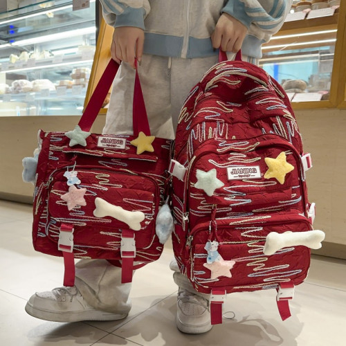 2025新款書包兒童小學生3-6年級女生初中生高中後背包學院風雙肩包
