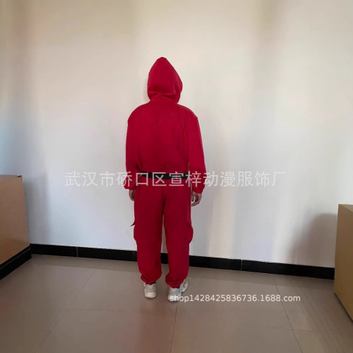2025熱門電影歐美爆款紅色連體衣腰cosplay萬聖節聖誕節