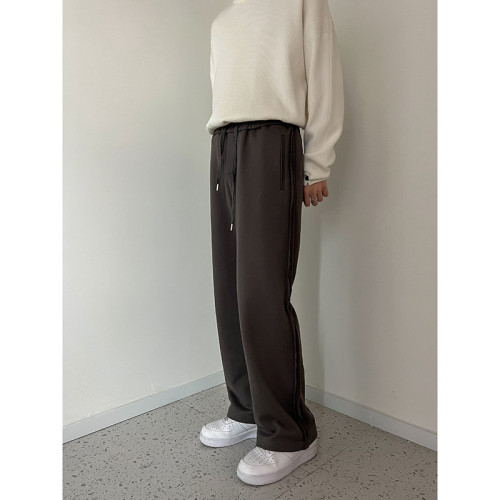 1110-YU086-P127 毛邊褲 寬松直筒設計款休閒長褲