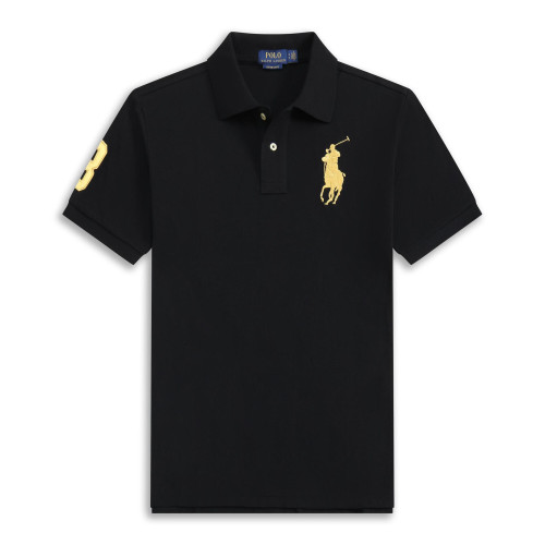 夏裝保羅Polo男裝翻領刺綉大馬短袖t恤純棉男士POLO衫代