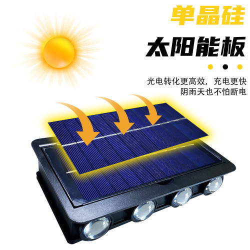 新品太陽能壁燈上下發光戶外庭院洗牆燈