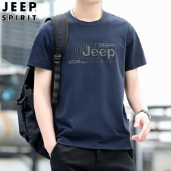 JEEP SPIRIT 24夏季新款男士休閒短袖時尚百搭T恤圓領潮流運動