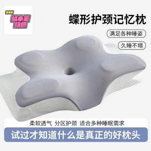 護頸枕枕頭帶枕套一套裝慢迴彈記憶枕枕芯深睡眠頸椎枕記憶棉枕頭