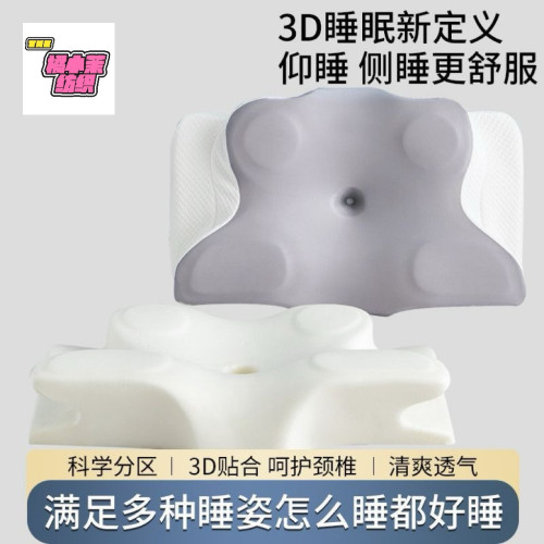 護頸枕枕頭帶枕套一套裝慢迴彈記憶枕枕芯深睡眠頸椎枕記憶棉枕頭