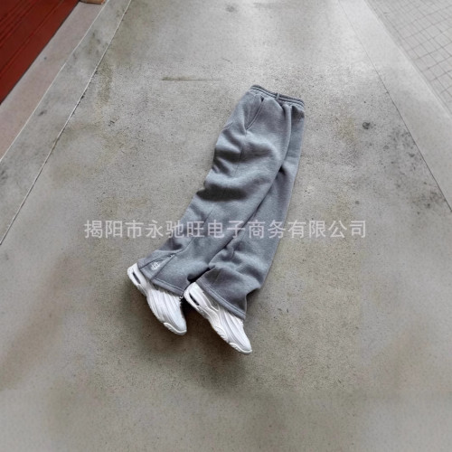 寬松百搭拉鍊衛衣衛褲套裝純色休閒連帽衫個性街頭嘻哈