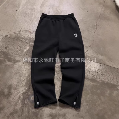寬松百搭拉鍊衛衣衛褲套裝純色休閒連帽衫個性街頭嘻哈