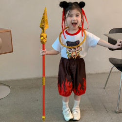女童夏裝2025新款哪吒服裝兒童套裝網紅炸街女寶寶夏季洋氣兩件套