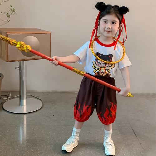 女童夏裝2025新款哪吒服裝兒童套裝網紅炸街女寶寶夏季洋氣兩件套