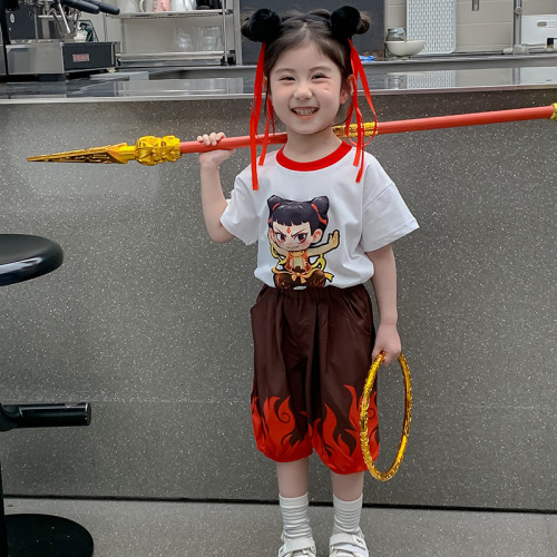 女童夏裝2025新款哪吒服裝兒童套裝網紅炸街女寶寶夏季洋氣兩件套