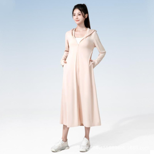 女中長款原紗可拆卸帽簷防曬衣防紫外線全身防護服莫尋防曬服薄款