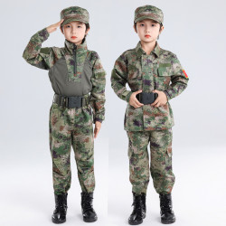 兒童迷彩服套裝男童小學生軍訓幼兒園戶外訓練夏令營新式蛙服