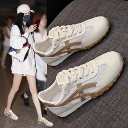 阿甘鞋女2025新款夏季薄款網面透氣網鞋百搭小白跑步休閒運動鞋子