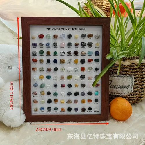 100種天然水晶瑪瑙礦石原石相框擺件 爆款