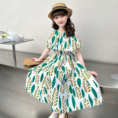 女童沙灘裙海邊2025夏季新款洋氣少女裙子中大童連衣裙夏裝度假風