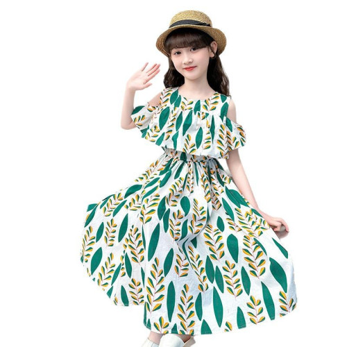 女童沙灘裙海邊2025夏季新款洋氣少女裙子中大童連衣裙夏裝度假風