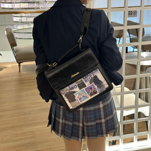 pu雙肩包感包痛包女PU斜背jk製服包日常2023校供新款學院雙肩日系