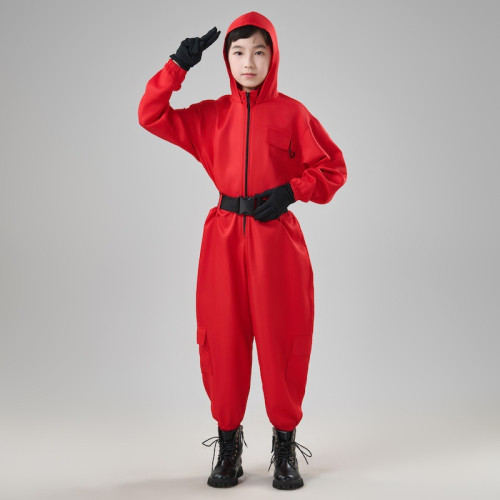 工裝連體衣萬聖節紙鈔屋cos服電影同款韓版cosplay服裝派對