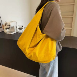 大容量新款托特包女休閒通勤防潑水簡約純色百搭慵懶風單肩腋下包