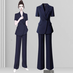 高級感西裝套裝女2025新款夏季短袖西服外套ol氣質通勤職業工作服