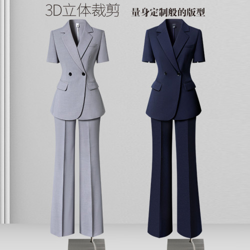 高級感西裝套裝女2025新款夏季短袖西服外套ol氣質通勤職業工作服
