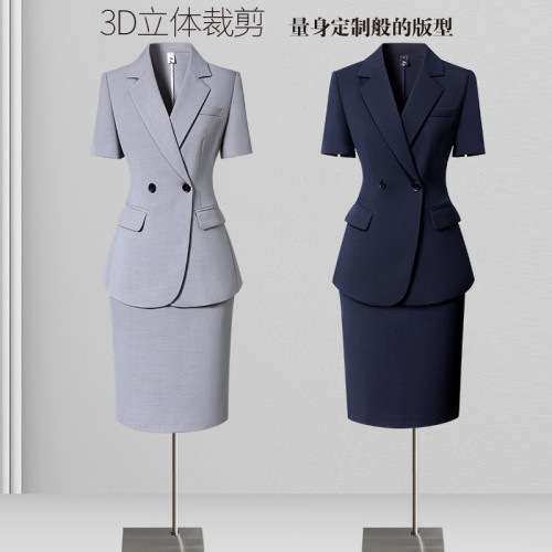 高級感西裝套裝女2025新款夏季短袖西服外套ol氣質通勤職業工作服